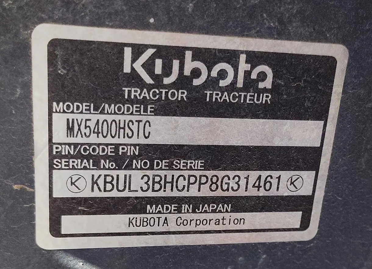 2023 Kubota MX5400HSTC MFWD tractor