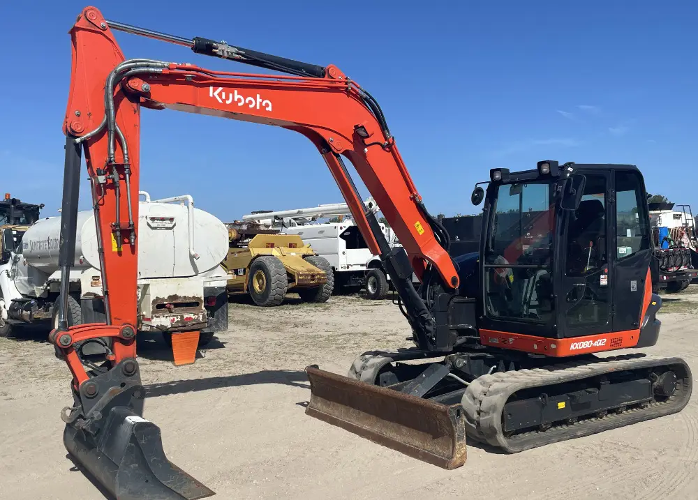 2021 Kubota KX080-4a2 Mini Excavator Rubber Tracks A/C Cab Backhoe Blade