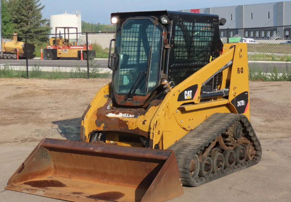 2015 Caterpillar 247B3 tracked skid steer loader Cab 2 Speed A/C Aux Hyd Q/C