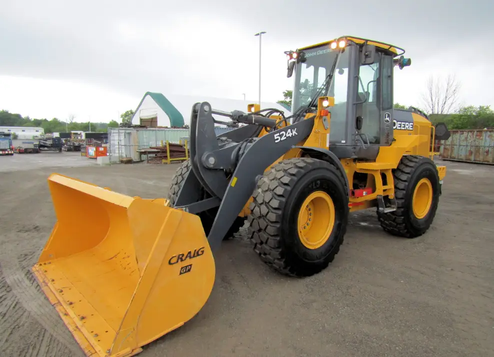2015 John Deere 524K Wheel Loader Aux Hyd Q/C Craig Bucket Cab LOW HOURS