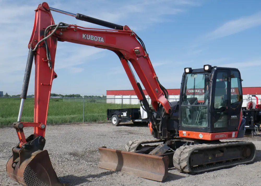 2016 Kubota KX080-4 Hydraulic Mini Excavator Cab Heat A/C Aux Hyd Blade