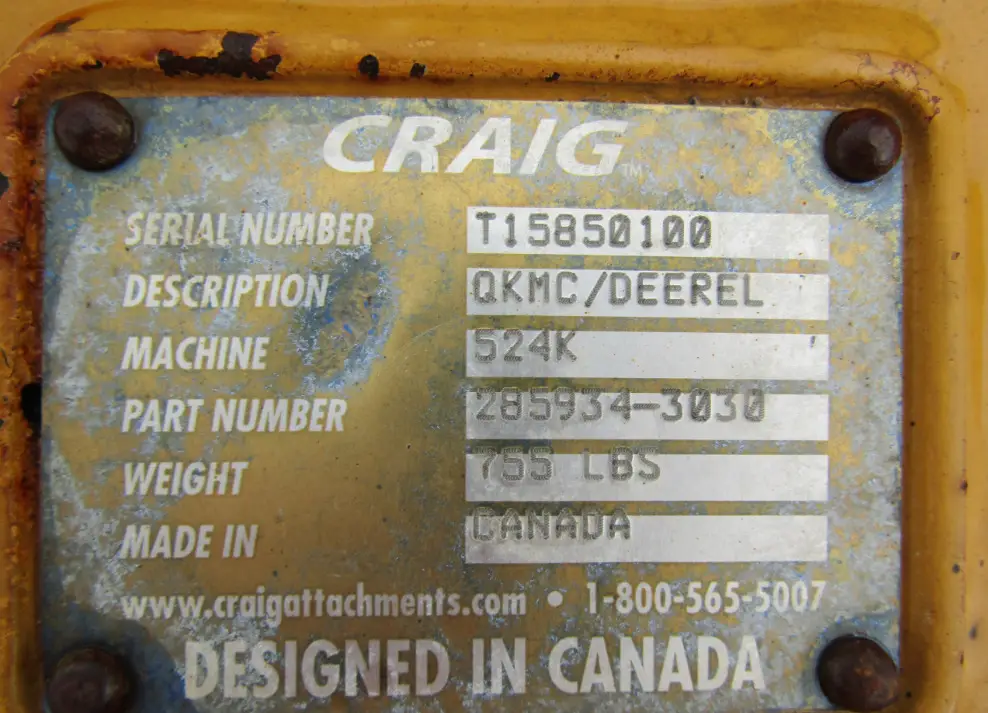 2015 John Deere 524K Wheel Loader Aux Hyd Q/C Craig Bucket Cab LOW HOURS