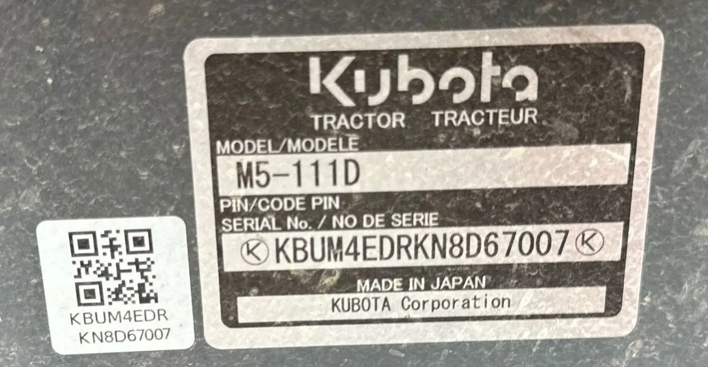 2022 Kubota M5 111D MFWD tractor