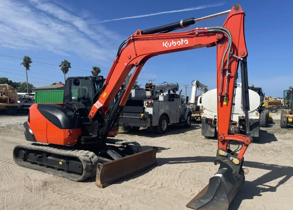 2021 Kubota KX080-4a2 Mini Excavator Rubber Tracks A/C Cab Backhoe Blade