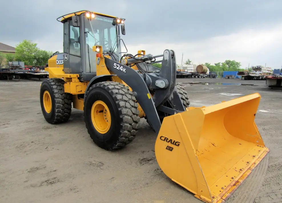 2015 John Deere 524K Wheel Loader Aux Hyd Q/C Craig Bucket Cab LOW HOURS