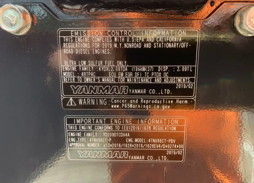 2019 Yanmar VIO55-6A Mini Excavator Blade Bucket Aux Hyd Q/C