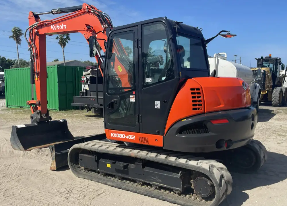 2021 Kubota KX080-4a2 Mini Excavator Rubber Tracks A/C Cab Backhoe Blade
