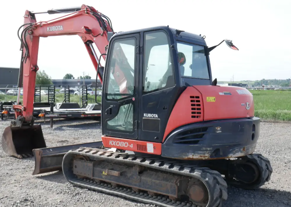 2016 Kubota KX080-4 Hydraulic Mini Excavator Cab Heat A/C Aux Hyd Blade