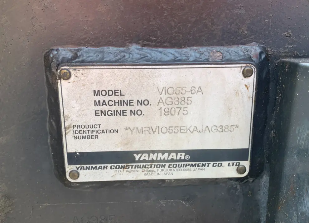 2019 Yanmar VIO55-6A Mini Excavator Blade Bucket Aux Hyd Q/C