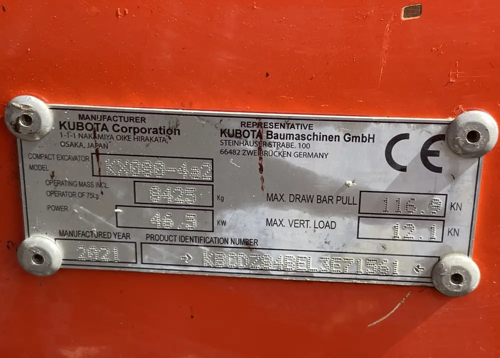 2021 Kubota KX080-4a2 Mini Excavator Rubber Tracks A/C Cab Backhoe Blade