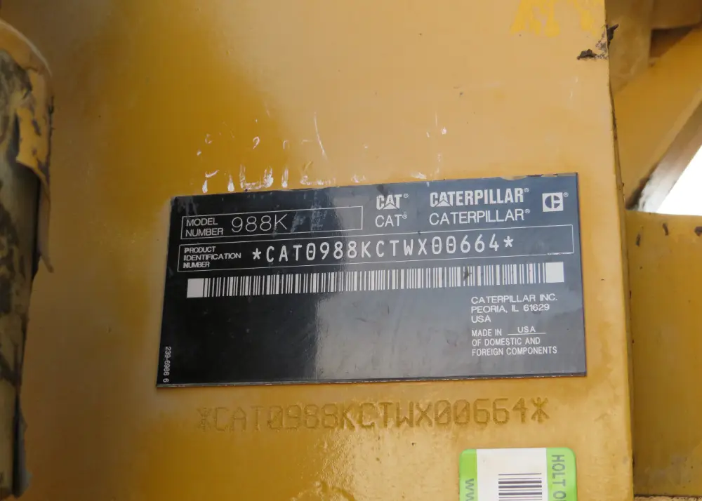 2015 Caterpillar 988K Articulated Wheel Loader A/C Cab Cat C18