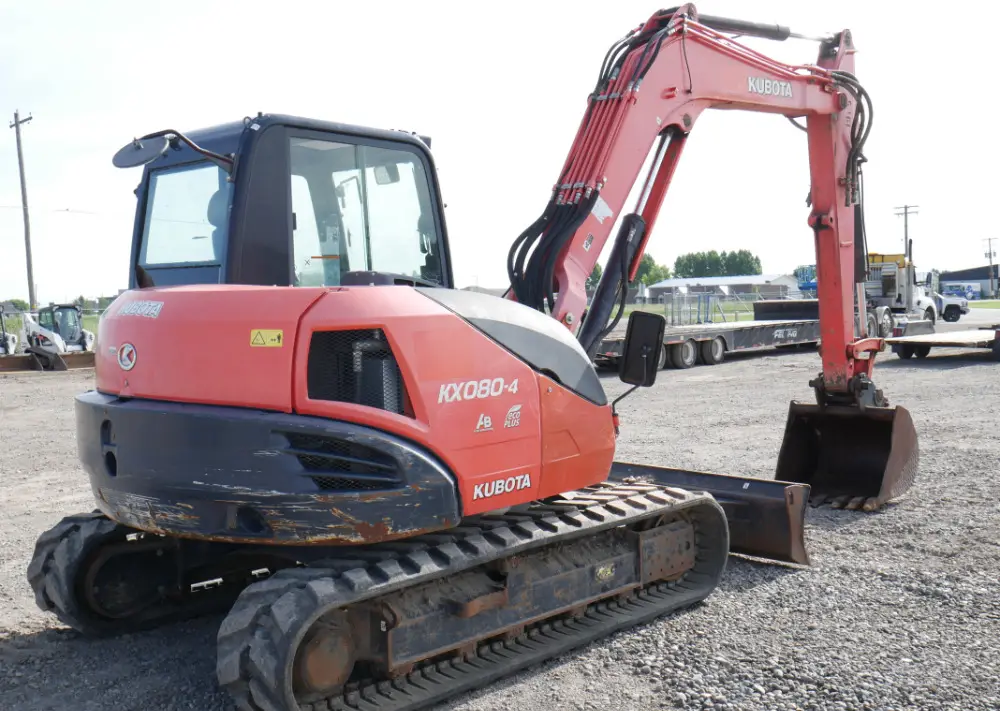 2016 Kubota KX080-4 Hydraulic Mini Excavator Cab Heat A/C Aux Hyd Blade
