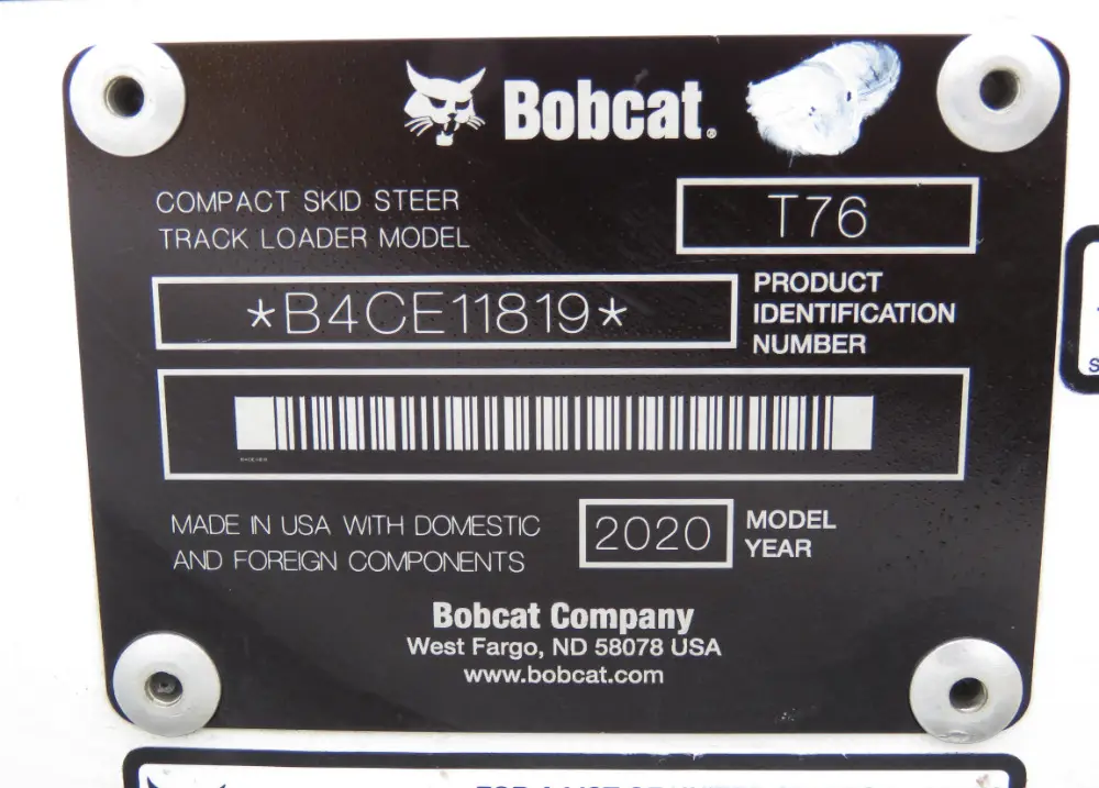 2020 Bobcat T76 Tracked Skid Steer Track Loader Diamond Mowers Mulcher 2 Speed