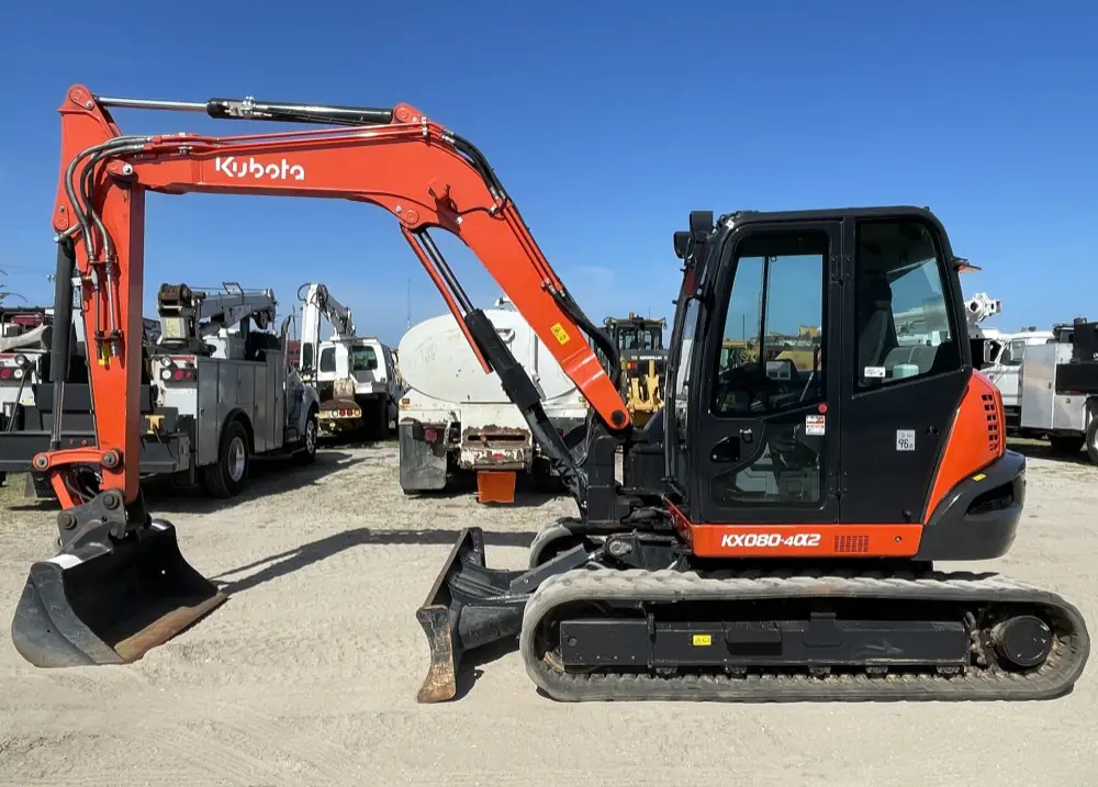 2021 Kubota KX080-4a2 Mini Excavator Rubber Tracks A/C Cab Backhoe Blade