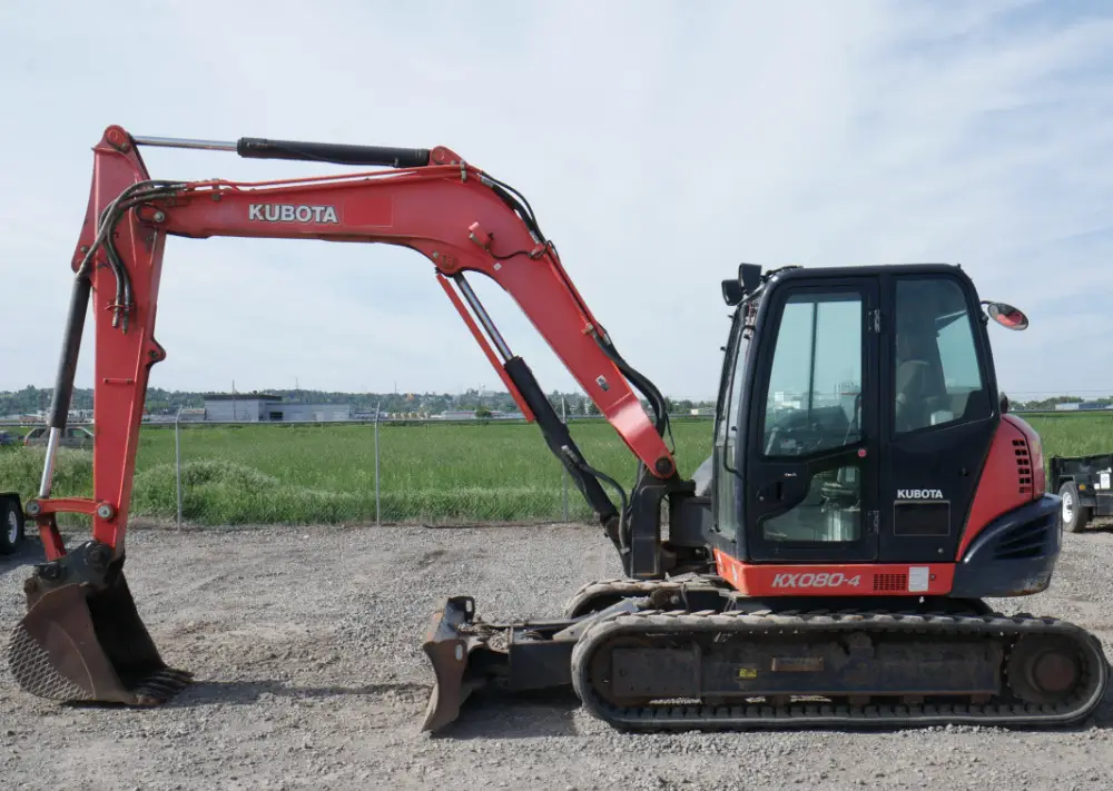 2016 Kubota KX080-4 Hydraulic Mini Excavator Cab Heat A/C Aux Hyd Blade