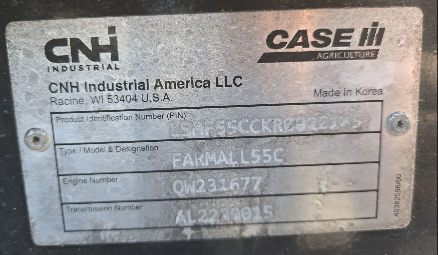 2024 Case Farmall 55C MFWD tractor