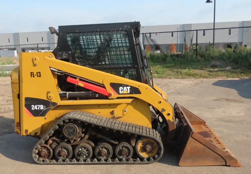 2015 Caterpillar 247B3 tracked skid steer loader Cab 2 Speed A/C Aux Hyd Q/C