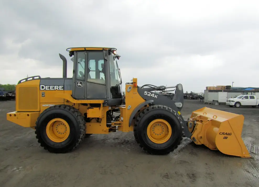 2015 John Deere 524K Wheel Loader Aux Hyd Q/C Craig Bucket Cab LOW HOURS
