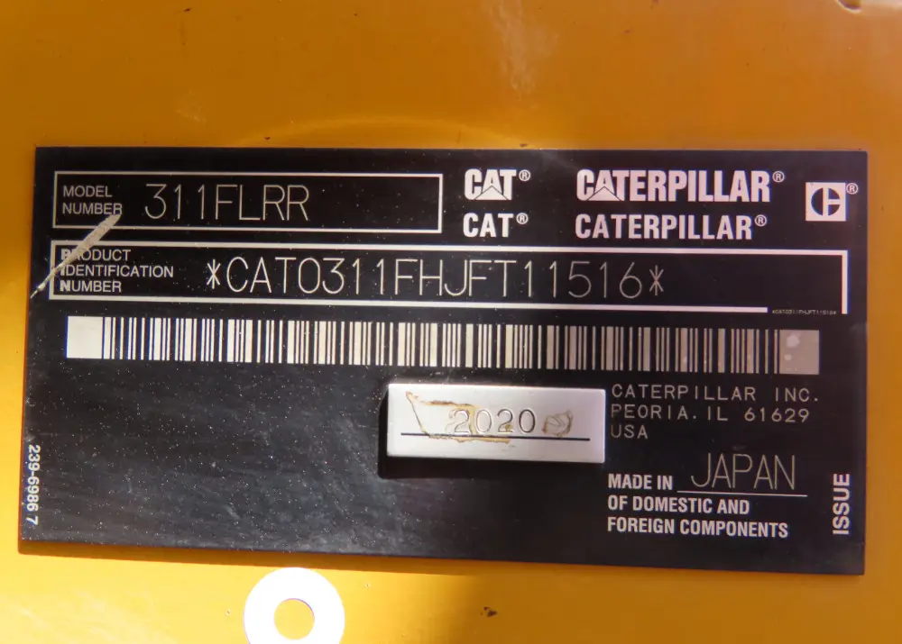 2020 Caterpillar 311FLRR Excavator Cab AC Street Pads Aux Hydraulics