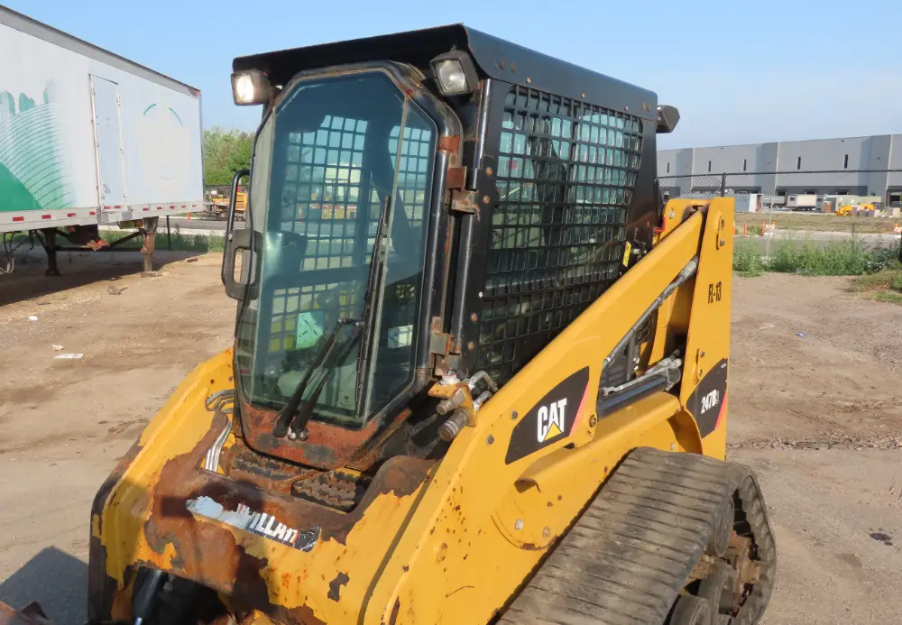 2015 Caterpillar 247B3 tracked skid steer loader Cab 2 Speed A/C Aux Hyd Q/C